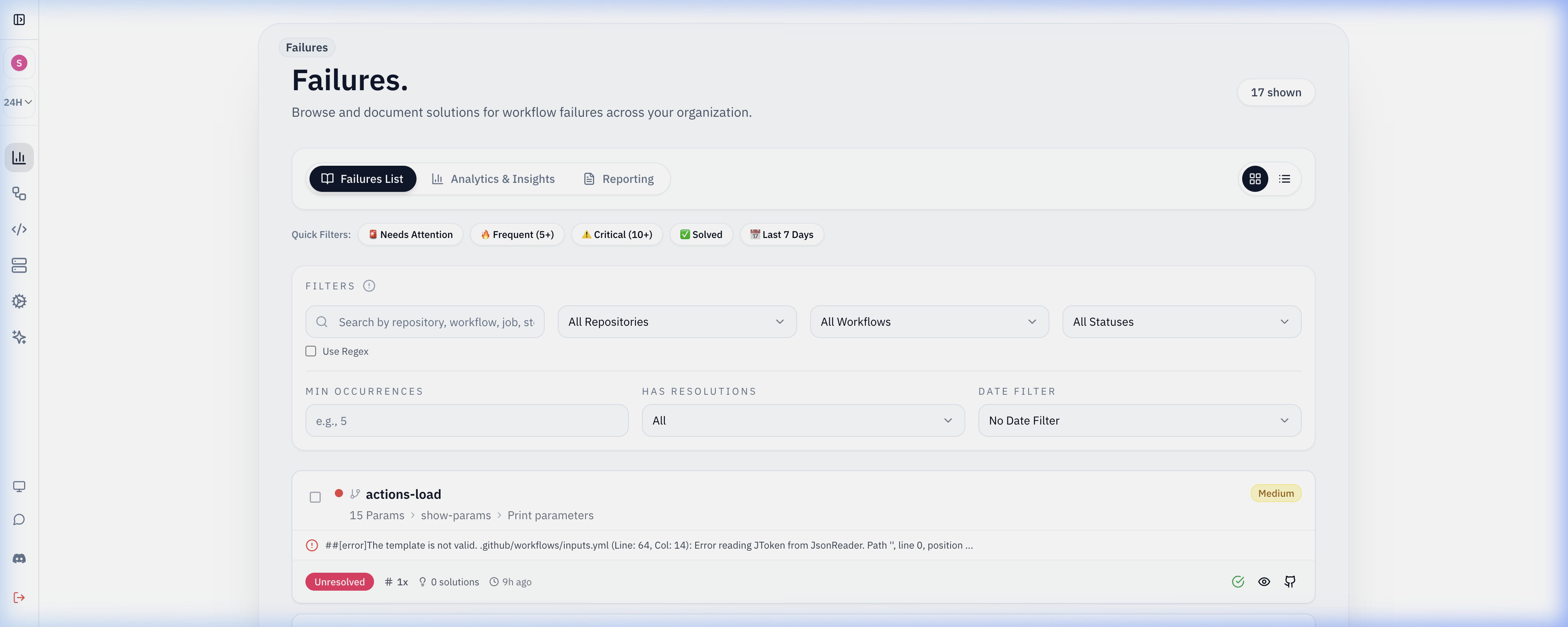 Failure Analysis Dashboard